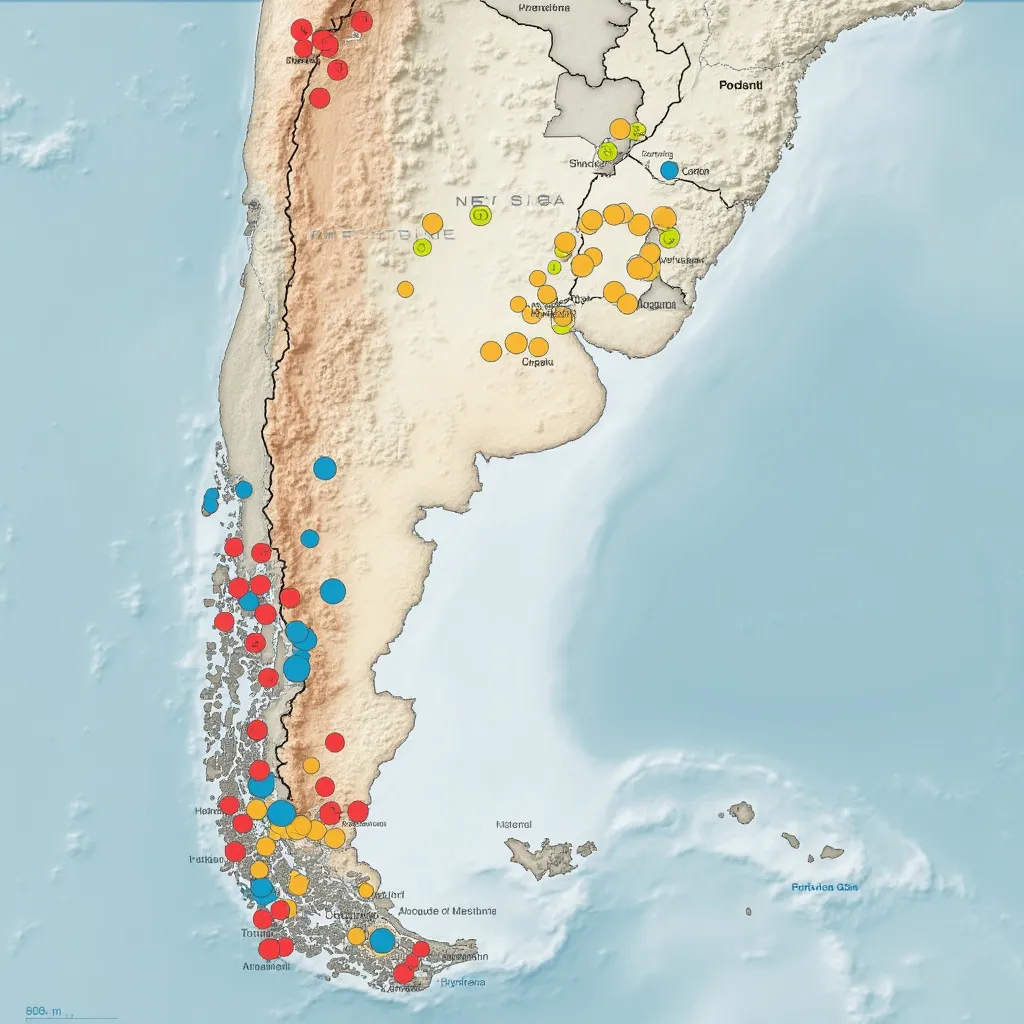 Mapa de distribución de estaciones de servicio en Argentina